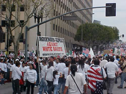 Finally the march approaches the city hall area.