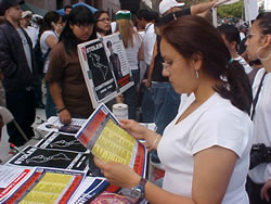 We were educating all day long to the mostly young people who came up to our tables.